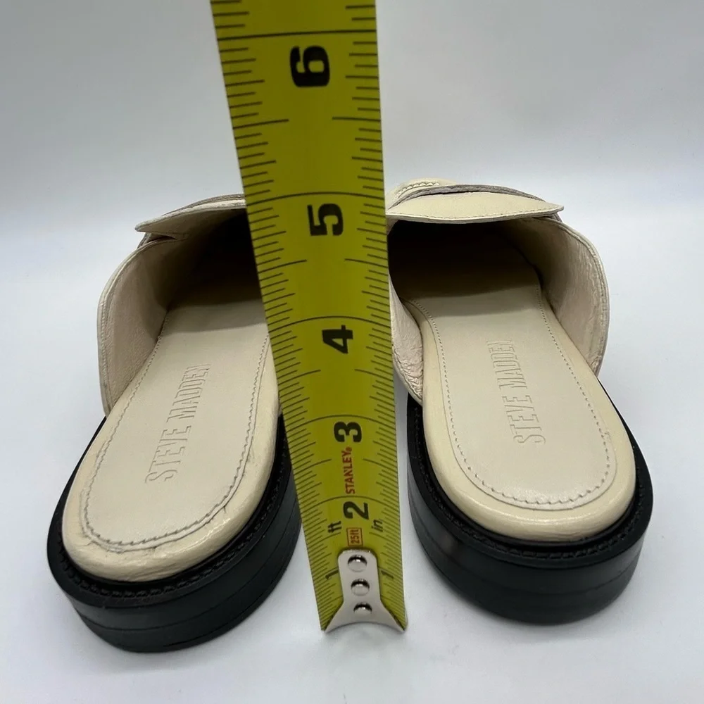 Steve Madden Mulberry Bone Leather Mule Loafers Size 7.5 | New in Box